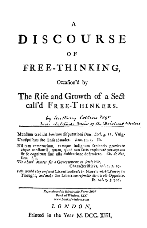 (image for) A Discourse of Free Thinking